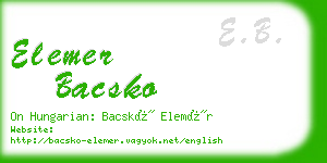 elemer bacsko business card